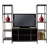 Hailey TV Stand and 2 Tower Shelf 3-Piece Set (Dark Espresso) (60.43"H x 70 ....