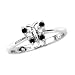 14K White Gold 1/5 ct. Black and White Diamond Butterfly Ring