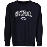 NCAA Nevada Wolf Pack Youth Navy Blue Logo Arch Applique Crew Neck Fleece Sweatshirt