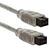 Clear IEEE 1394 Firewire 800 to Firewire 800 Cable, 9 Pin/9 Pin Male / Male - 3 FT