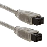 Clear IEEE 1394 Firewire 800 to Firewire 800 Cable, 9 Pin/9 Pin Male / Male - 3 FT