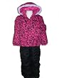 Girls Pulse Snowsuit, Coat Jacket Ski Suit Snow Bibs Set, Pink or Yellow Leopard Print, 4/5 6/6X 7