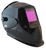 Rhino LARGE VIEW Auto Darkening Welding Helmet Hood Mask - Battery and Solar Combo - Black RH5