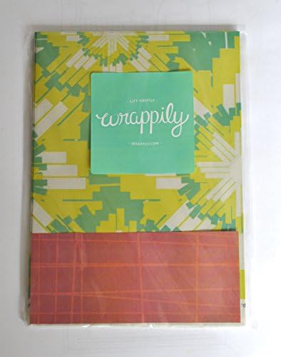 Wrappily - Eco-Friendly - Wrapping Paper - Reversible - Gift Wrap - Lime Starburst / Rustic Red (6)
