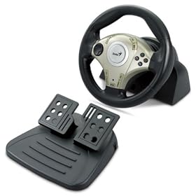Genius Twin Wheel F1, mini Vibration, PC/PS2 combo wheel. Vibration Feedback F1 Racing Wheel.