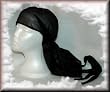 Sport Dorag Tie Down Long Tail Breathable Mesh Du-Rag Cap in Black