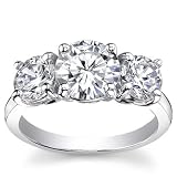1 2 ctw Classic Round Three Stone Diamond Ring in 14K White or Yellow Gold (D Color, I Clarity,...