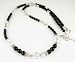 April Crystal Swarovski Crystal Birthstone Beaded Necklaces in Sterling Silver with Black Pearls by Gemstone Gifts Handmade Jewelry