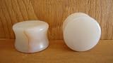 4 Gauge White Quartz Stone Plugs [1 Pair]