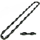 Womens Magnetic Hematite Necklace W Twist Beads 20 A