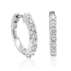 Certified 14k White Gold 8 Stone Hoop Diamond Earrings (GH, SI-I, 0.50 carat) Certified 14k White Gold 8 Stone Hoop Diamond Earrings (GH, SI-I, 0.50 carat)