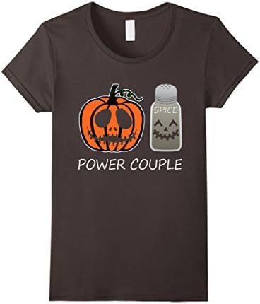 Women's Pumpkin Spice Power Couple Tshirt-Power Couple Funny Tshirt Small Asphalt