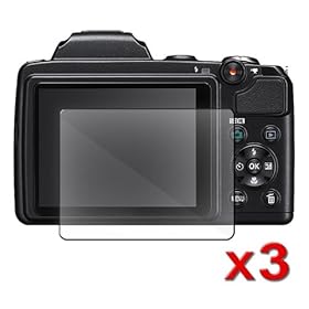 eForCity 3 Pack Screen film Protector Bundle For Nikon L120
