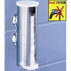 WENKO Wattepadspender - ohne Bohren - CHROM - Bad Ablage f�r Kosmetik Wattepads - Wattepad Spender