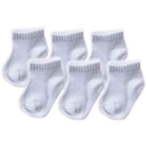Luvable Friends No Show Baby Socks, 6 Pack, White