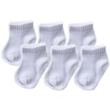Luvable Friends No Show Baby Socks, 6 Pack, White, 6-18 Months