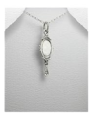 Mirror Pendant Necklace In 92.5 Sterling Silver