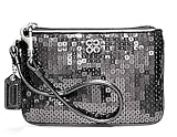 Coach Limited Edition Sequin Wristlet Wallet Case Bag 46563 Gunmetal