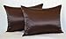 Aiking Home 100% Polyester Bridal Satin Luxury Pillowcases – Set of 2 Invisible Zipper Pillowcases - Machine Washable - (Standard 20x26 inch, Brown)