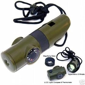 SE (LV) 7 In 1 Survival Whistle W/ White LED Flashlite Car