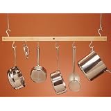 J.K. Adams PR-36 36-Inch by 12-Inch Mini Bar Pot Rack, Natural