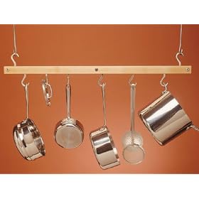 J.K. Adams PR-36 36-Inch by 12-Inch Mini Bar Pot Rack, Natural