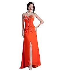 Chiffon Floor Length Sweetheart Evening Dress/Mother-of-the-Bride Dress 