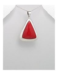 Reconstructed stones Pendant Necklace In 92.5 Sterling Silver