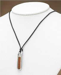 J-Steel by Fyn Studios Stainless-Steel and Leather Pendant Necklace JSF-843332001303