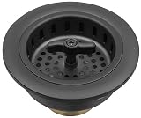Flat Black Kitchen Sink Basket Drain Strainer Stopper