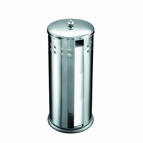 Axxentia Bad 282240 WC-Ersatzrollen-Box Bustino, Edelstahl mit Deckel, f&uuml;r 3 Rollen, 38 cm hoch