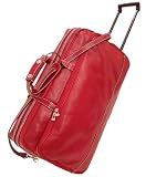 Floto Large Milano Trolley Tuscan Red Leather Wheeled Luggage