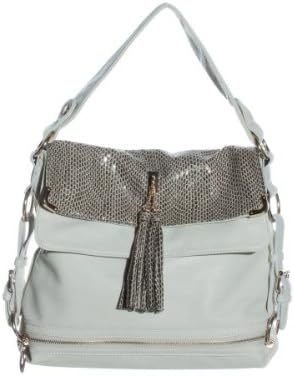 Tassel Trim Shoulder Bag (Off White)
