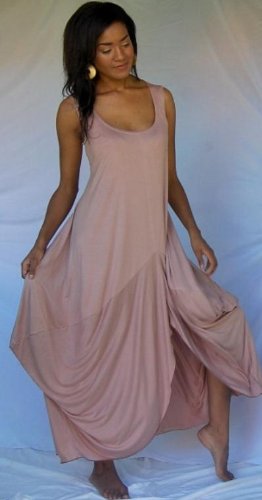 TAUPE DRESS JUMPER ASYM LAGENLOOK JERSEY FITS - S M L XL - V217S