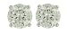 Platinum Overlay Sterling Silver 4mm Round Cubic Zirconia Four-prong Stud Earrings