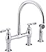KOHLER K-6131-4-CP Parq Deck-Mount Kitchen Faucets with Spray, Polished Chrome