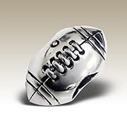 Rugby Ball Bead Sterling Silver Fits Pandora Troll Biagi Chamilia and All European Charm Bracelets (E4224)