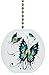 Teal Butterflies Solid Ceramic Fan Pull