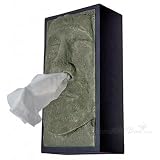 Tiki Head Tissue Box Cover - Green Face with Black Sides