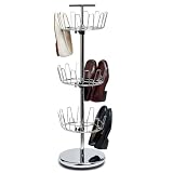 Whitney Design 18-pair Chrome Revolving Shoe Rack