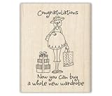 Inkadinkado Wood Mounted Stamp WHOLE NEW WARDROBE For Scrapbooking, Card Making & Craft Projects