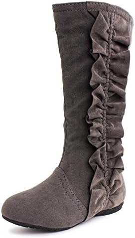 Kali Faux Suede Side Ribbon Boots (Toddler/Little Kid) DK Grey 11 M US Little Kid