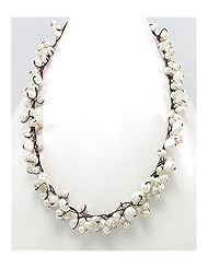 Coconut Wood Fresh Water Pearls Necklace