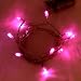 Battery LED Fairy Lights PINK 10 Bulbs - Static
