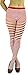 ToBeInStyle Women's Colorful Opaque Striped Tights Pantyhose Stocking Hosiery - White/Red - One Size