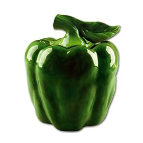 Ceramic Bell Pepper 3-D Table Top Cookie Jar Green by KKM-Bell Pepper