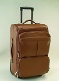Deluxe Weekender Wheeled Leather Luggage Bag