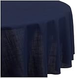 Rose Tree Royal Linen 70-inch Round Tablecloth, Navy
