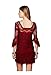 CA Fashion Women's Twinset Square Neck 3/4 Sleeve Lace Dress Lining Include