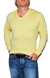 Polo Ralph Lauren Mens Italy Fine Luxury Cotton Sweater V-Neck Yellow